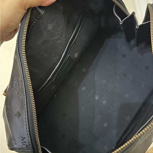 MCM Black Boston Monogram Nylon Handbag - Picture 10 of 16